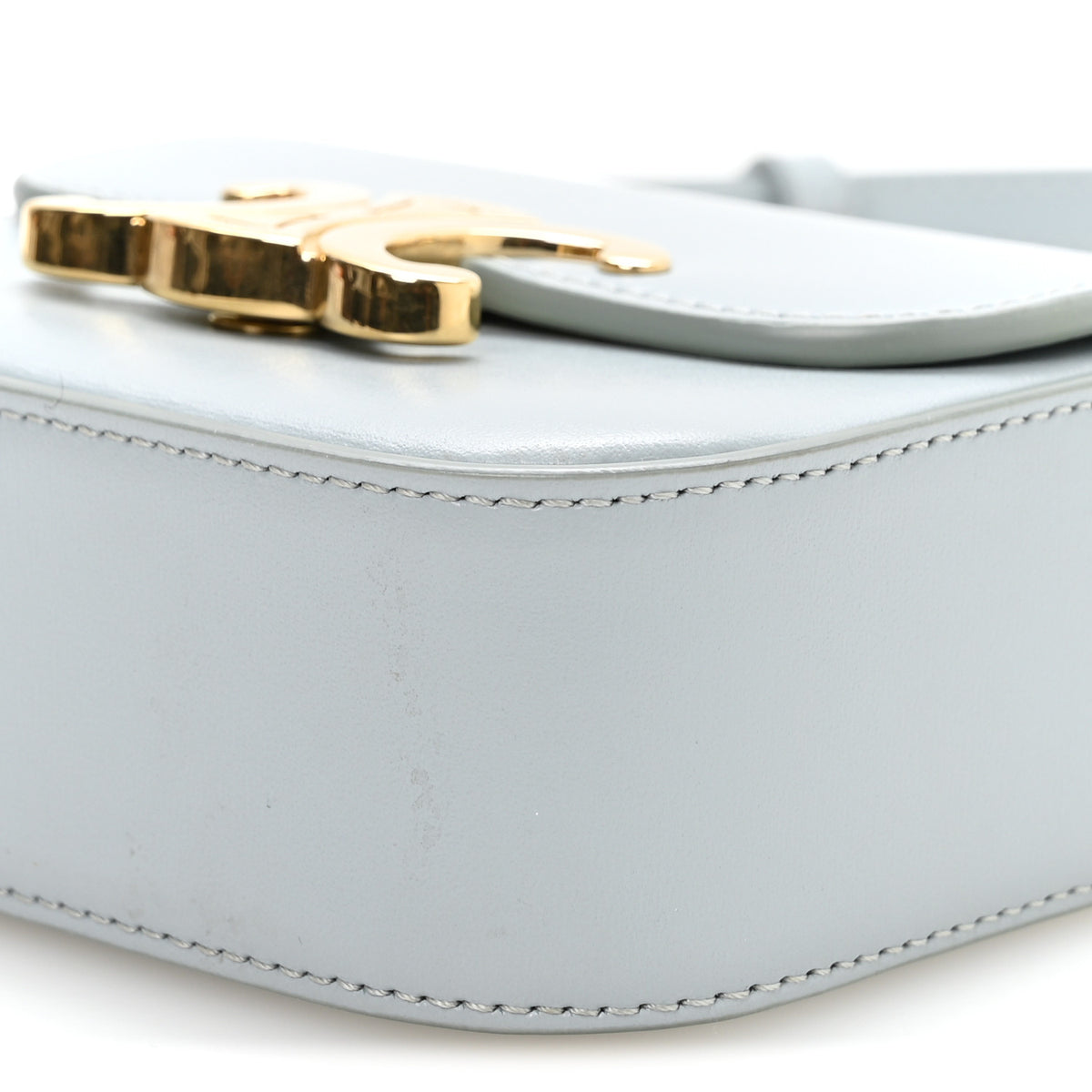 Shiny Calfskin Mini Claude Soft Blue