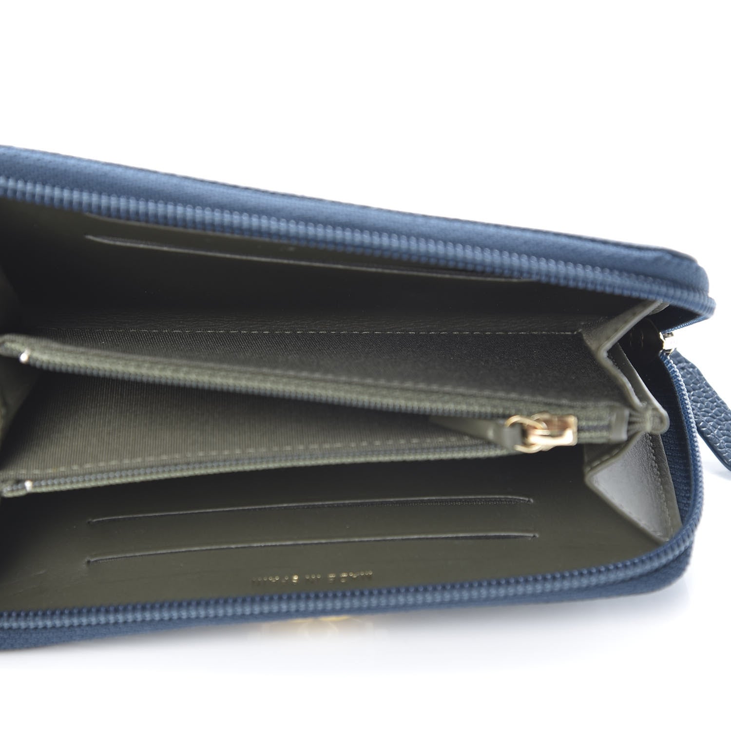 Chanel Caviar Quilted Boy Small Zip Around Wallet Blue 5 of 10