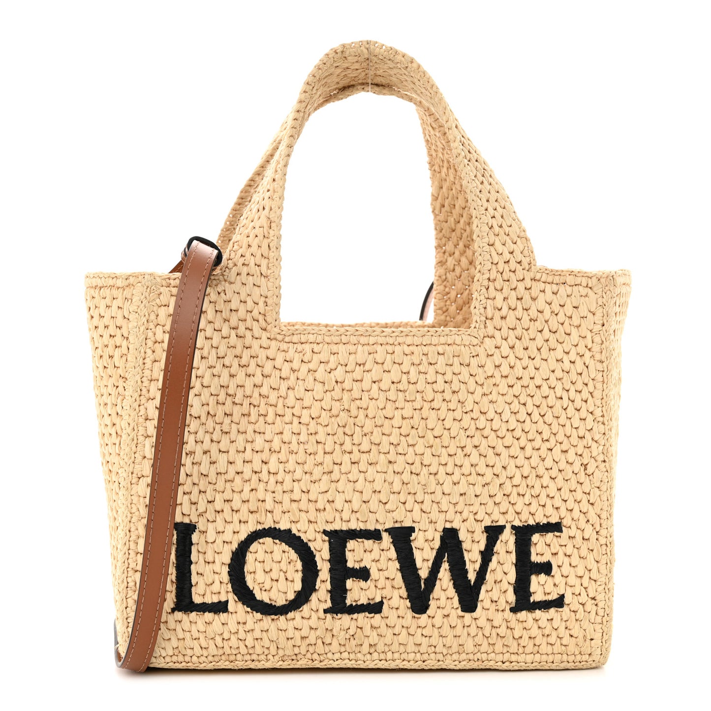 Raffia Paula's Ibiza Small Font Tote Natural Tan