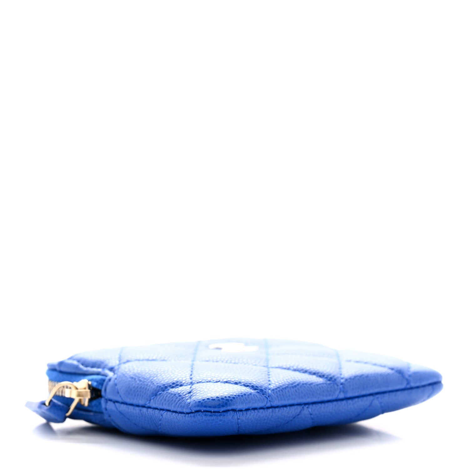 Chanel Caviar Quilted Zip Card Holder Wallet Blue 4 of 8