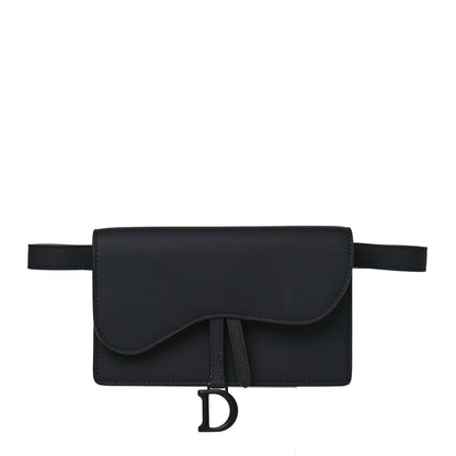 Christian Dior Ultra Matte Calfskin Saddle Belt Clutch Black 1 of 9