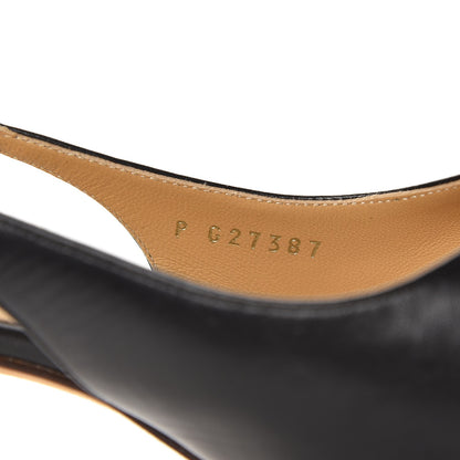 Chanel Lambskin Slit Slingback Cap Toe Pumps 35.5 Black 8 of 9