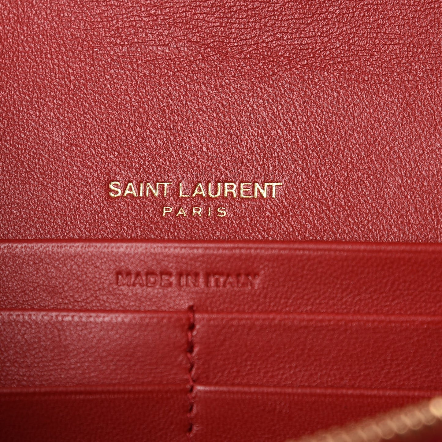 Lambskin Matelasse Monogram Vicky Chain Wallet Rouge Eros