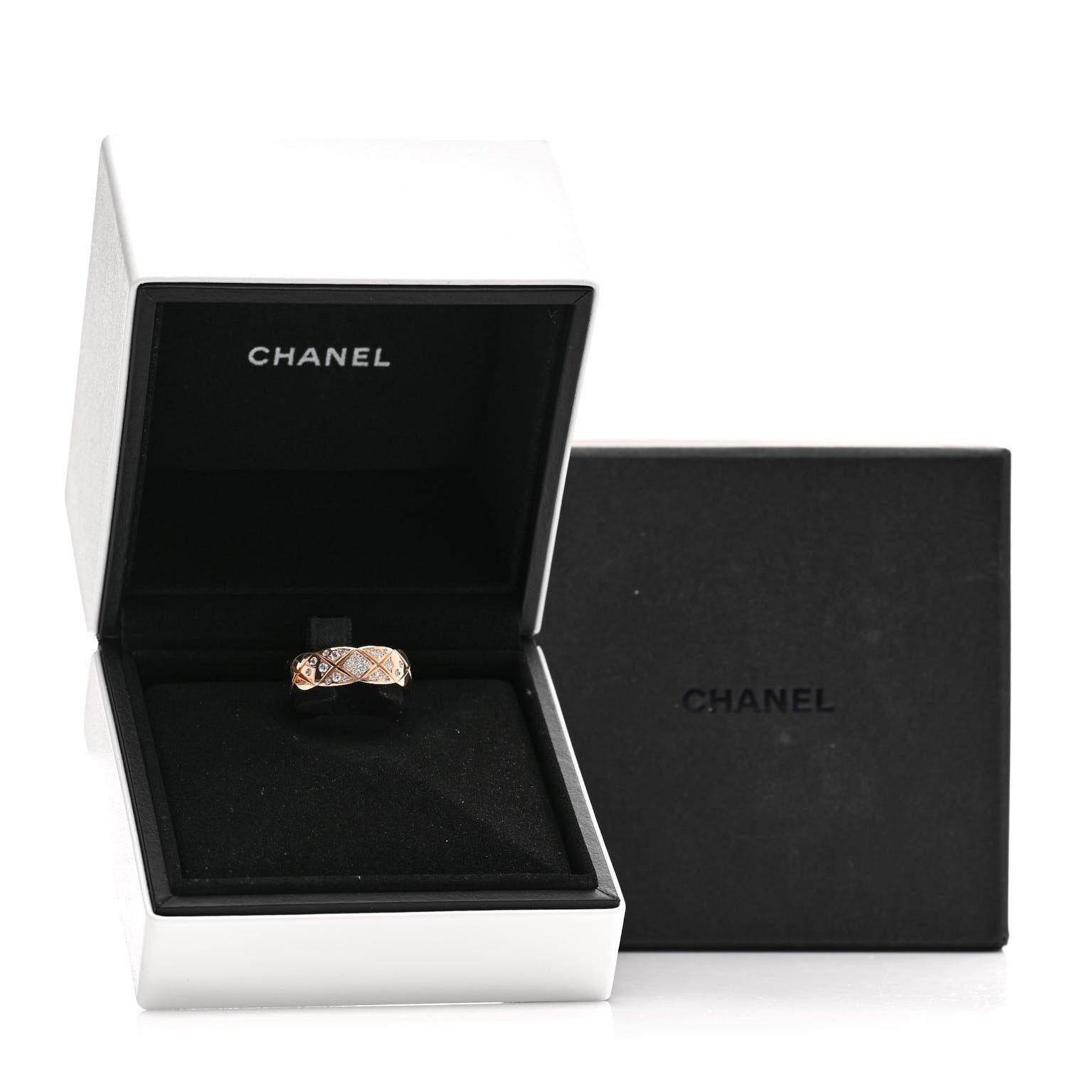 Chanel 18K Yellow Gold Diamond Small Coco Crush Ring 58 8.5 6 of 6