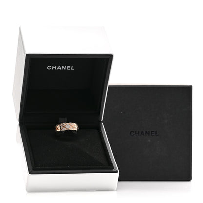 Chanel 18K Yellow Gold Diamond Small Coco Crush Ring 58 8.5 6 of 6