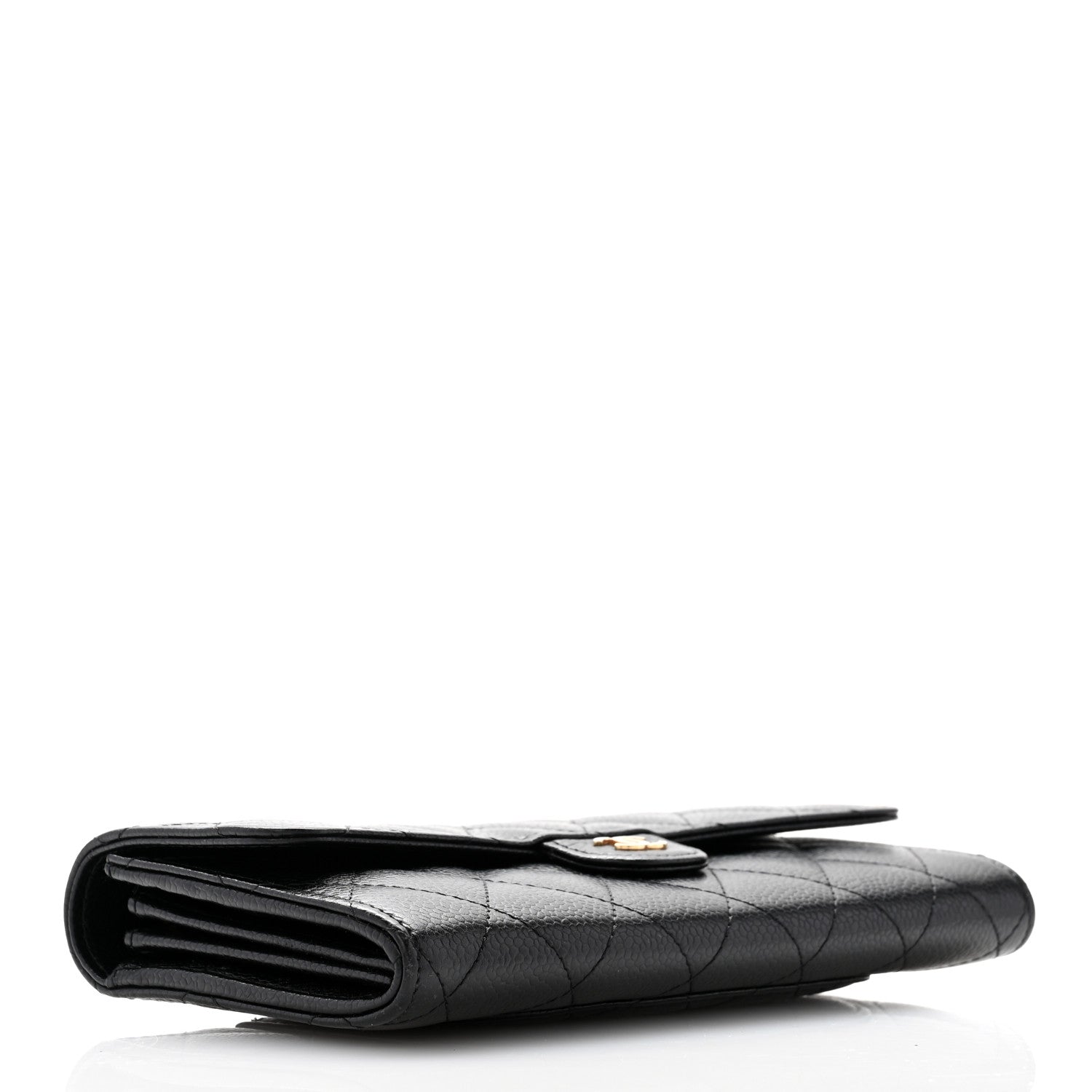 Chanel Caviar Quilted Large Gusset Flap Wallet Black 4 of 9