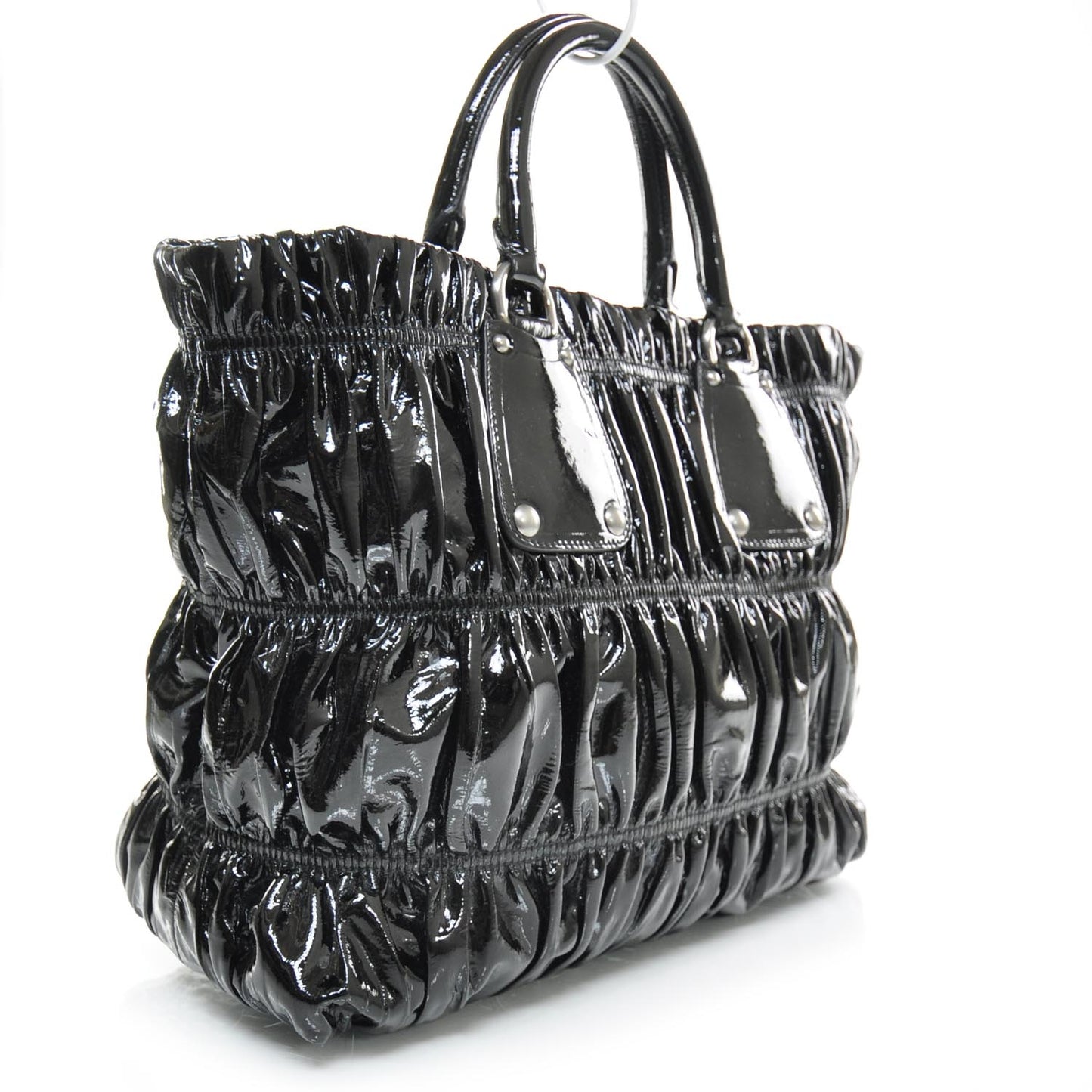 Vernice Gaufre Tote Black