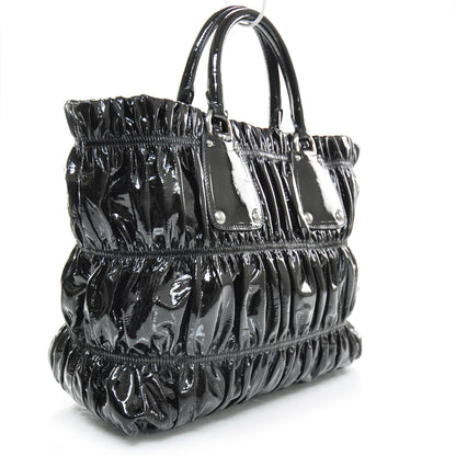 Prada Vernice Gaufre Tote Black 2 of 9