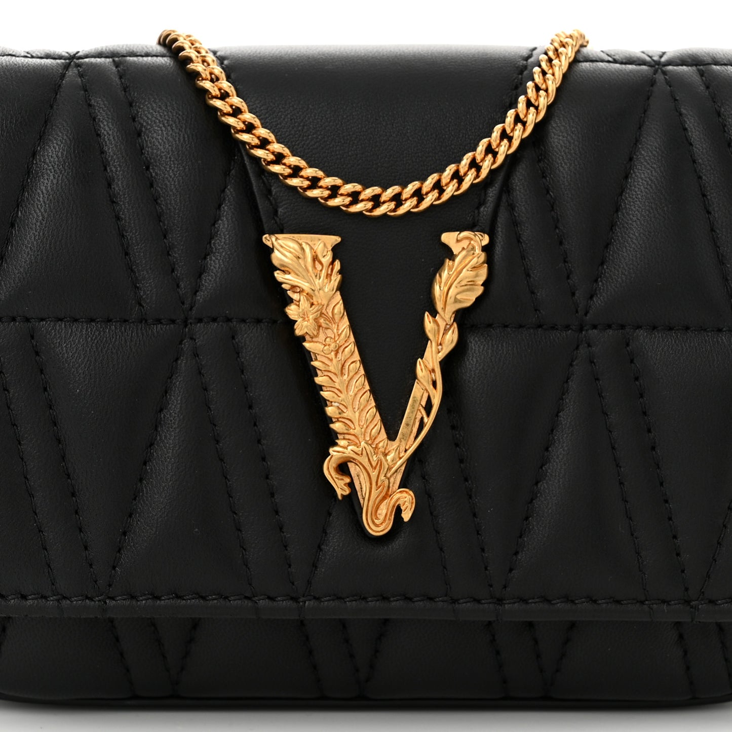 Nappa Quilted Virtus Evening Bag Black