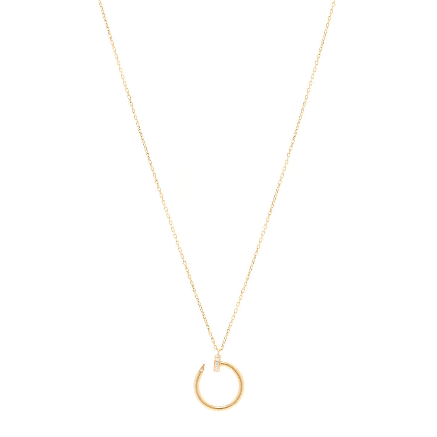 18K Yellow Gold Diamond Juste Un Clou Pendant Necklace