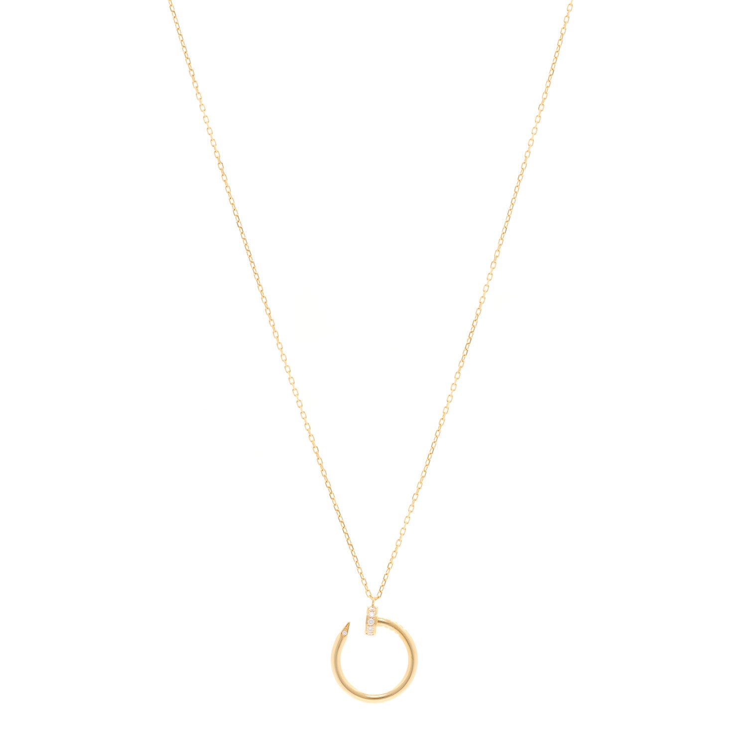 Cartier 18K Yellow Gold Diamond Juste Un Clou Pendant Necklace 1 of 5