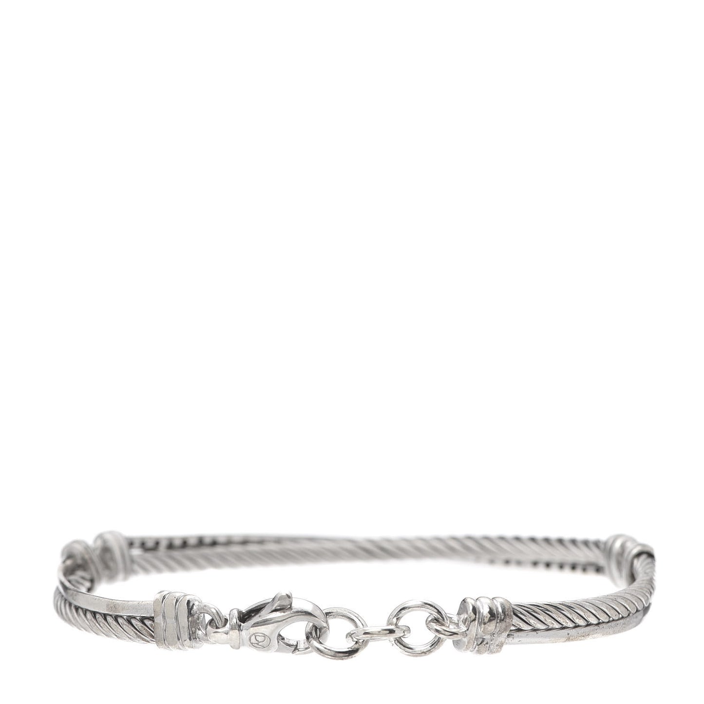 Sterling Silver Diamond 3mm Crossover Bracelet