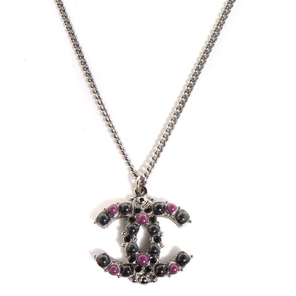 Chanel Ruthenium CC Necklace Black Purple 1 of 7