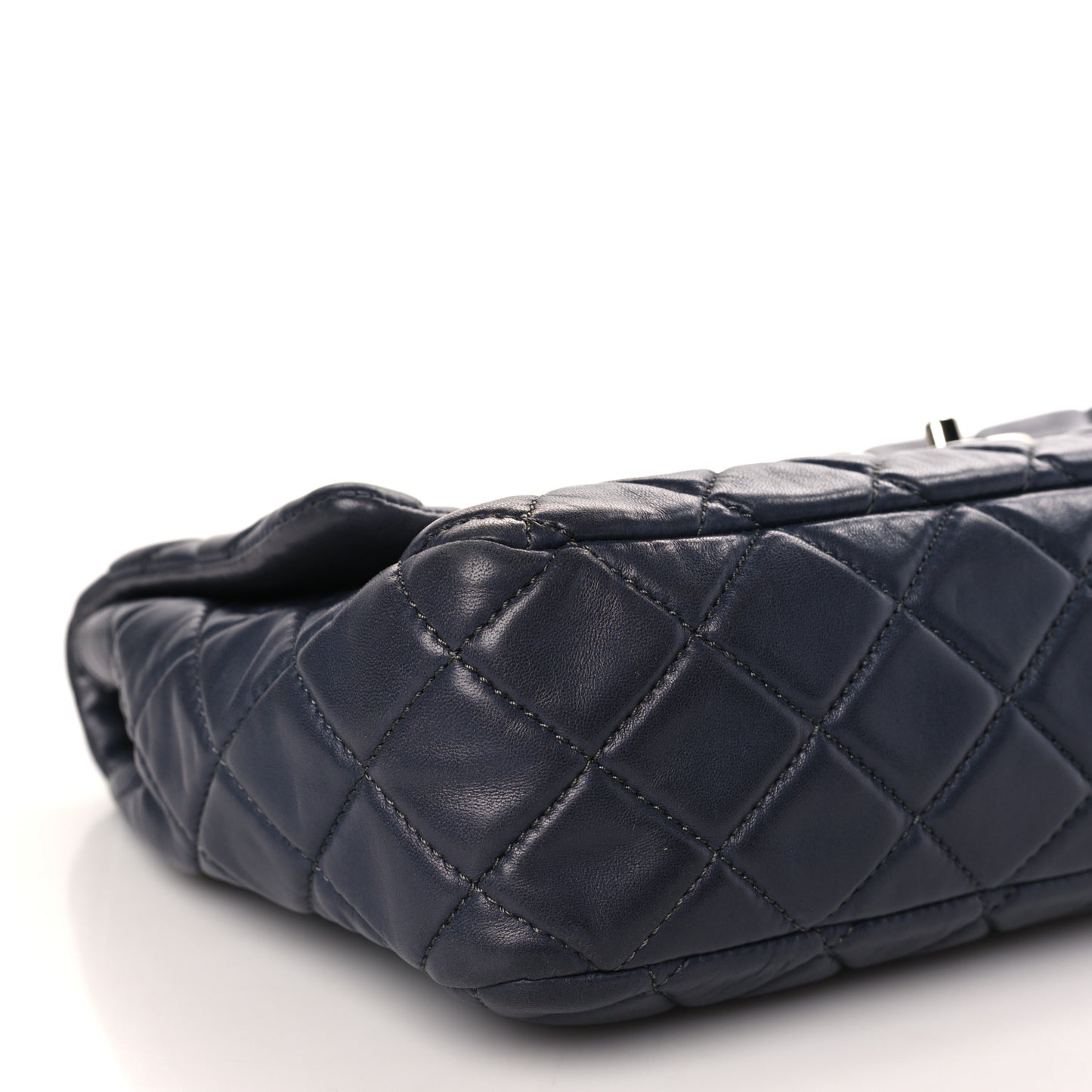 Lambskin Quilted Jumbo Single Flap Dark Grey