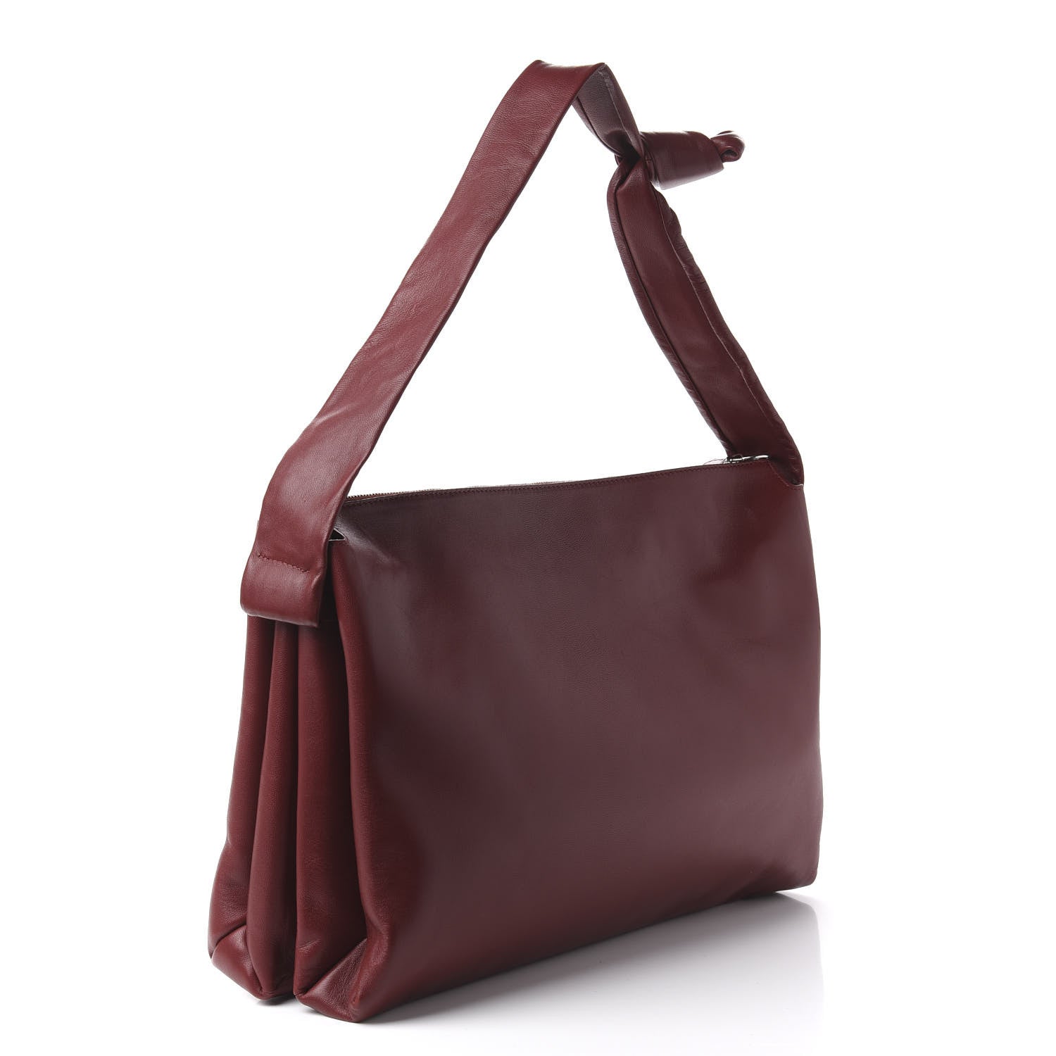 Celine Lambskin Medium Knotted Bag Burgundy 2 of 7