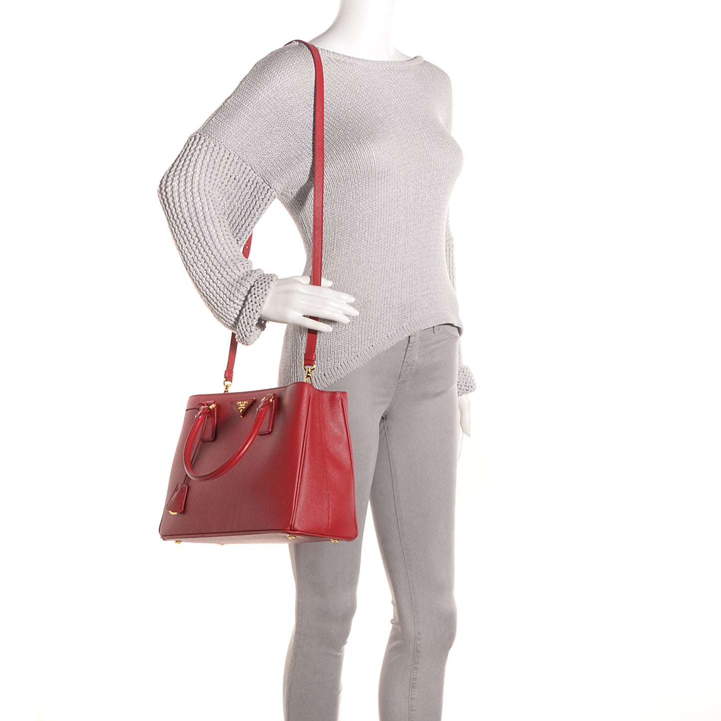 Saffiano Lux Medium Tote Fuoco