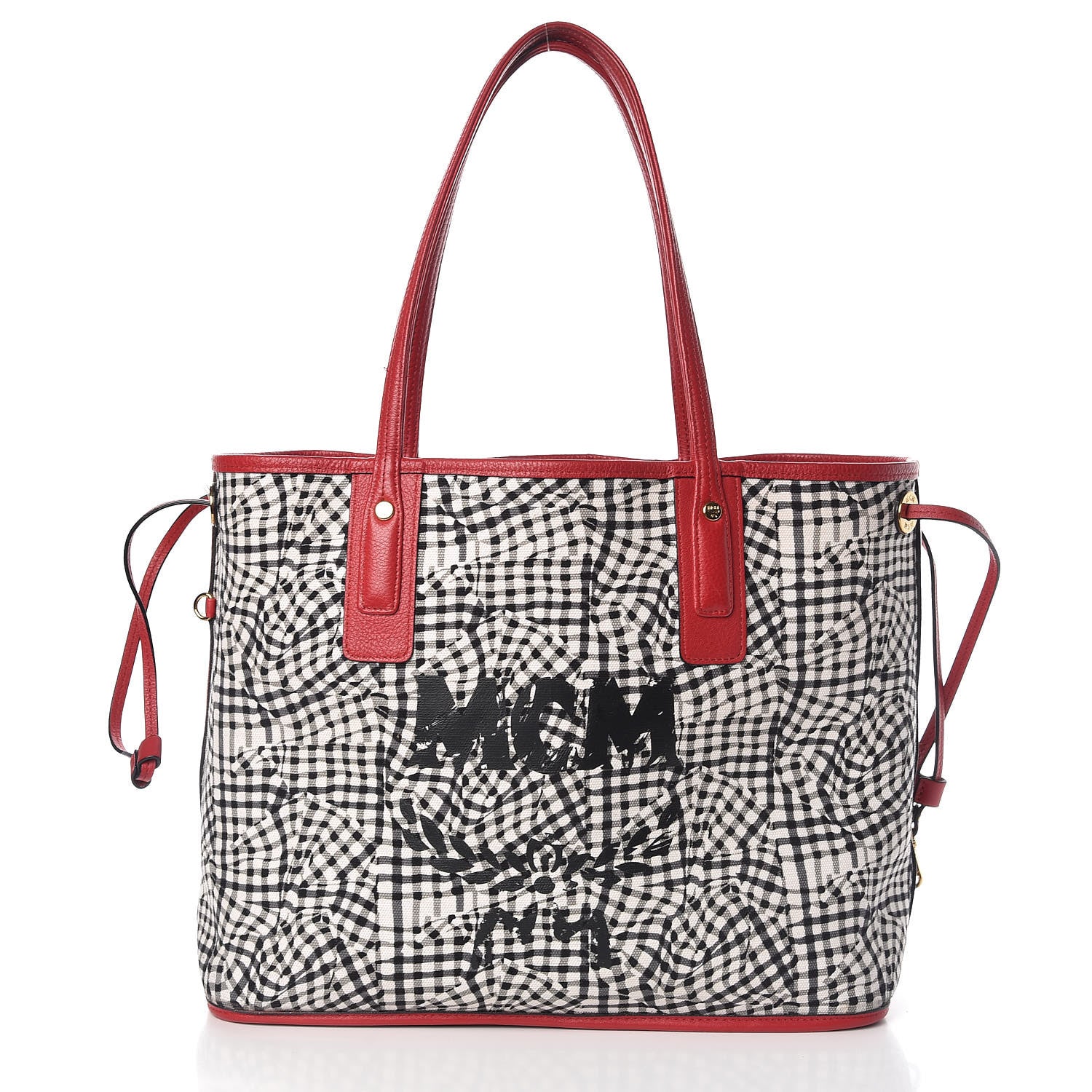 MCM Visetos Medium Liz Reversible Shopper Tote Ruby Red 6 of 12