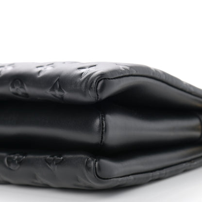 Louis Vuitton Lambskin Embossed Monogram Coussin PM Black 9 of 11