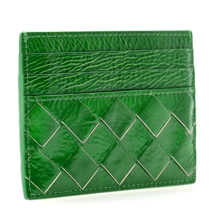 Bottega Veneta Metallic Calfskin Intrecciato Zip Card Holder Envy 3 of 8