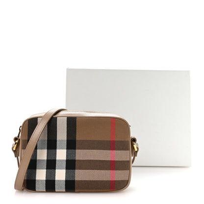 Burberry Calfskin House Check Small Camera Bag Chestnut Beige 12 of 12