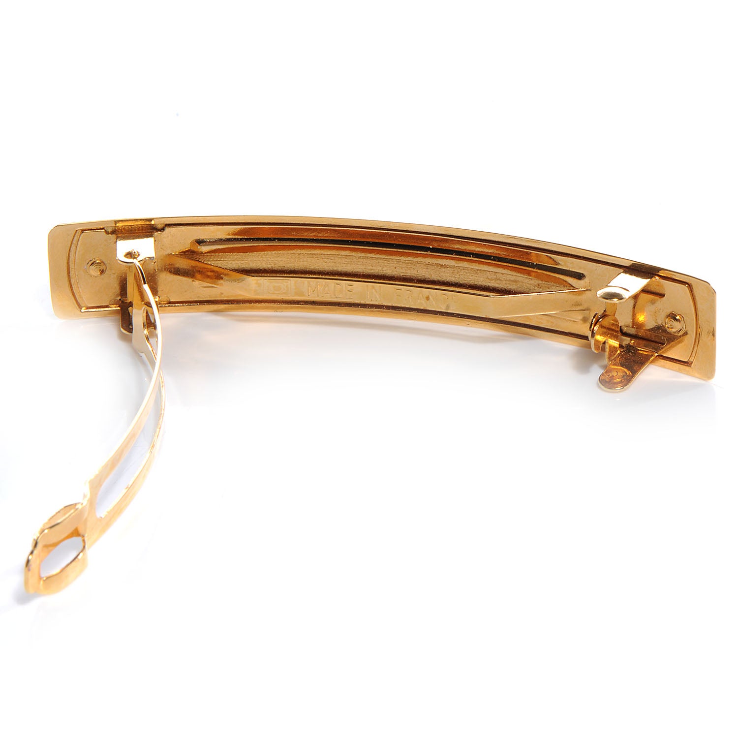 Chanel Logo Hair Clip Barrette Gold 4 of 6