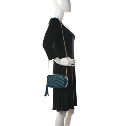 Saint Laurent Grain De Poudre Matelasse Monogram Mini Lou Camera Bag Petrol Green 2 of 12