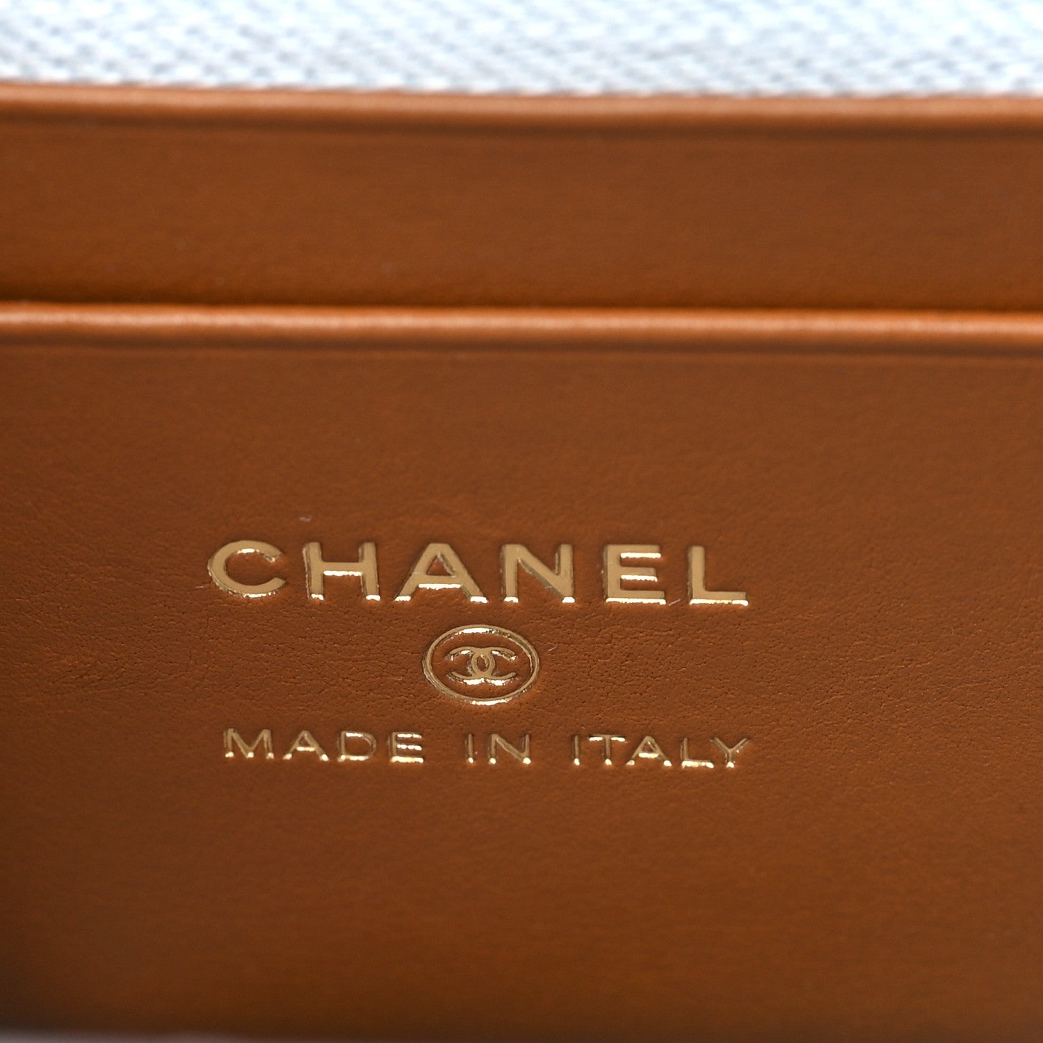 Chanel Washed Denim Calfskin Quilted Top Handle Slim Vanity Case With Chain Blue Brown 6 of 10