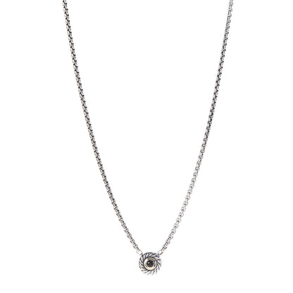 David Yurman Sterling Silver 14K Yellow Gold Black Onyx 12mm Cookie Pendant Necklace 1 of 5
