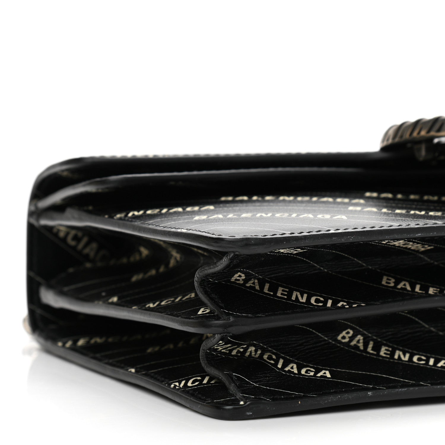 Gucci X BALENCIAGA Calfskin Logo Print Small Dionysus Shoulder Bag Black 9 of 11