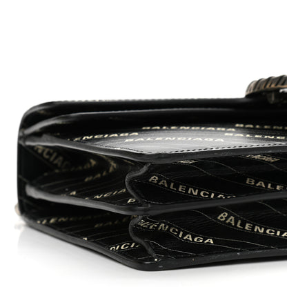 Gucci X BALENCIAGA Calfskin Logo Print Small Dionysus Shoulder Bag Black 9 of 11