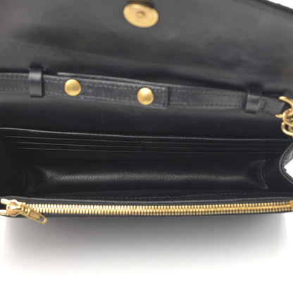 Balenciaga Satin Jacquard Logo Matelasse BB Wallet On Chain Black 5 of 12