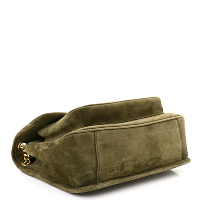 Saint Laurent Suede Monogram Medium Niki Chain Satchel Loden Green 4 of 11