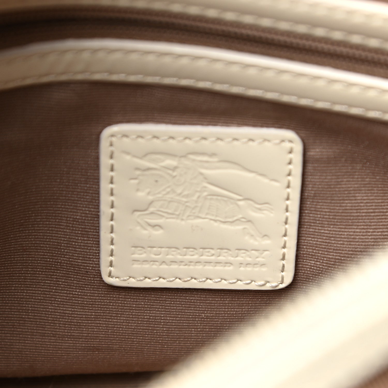 Burberry Supernova Check Patent Mini Chester Bowling Bag White 5 of 24