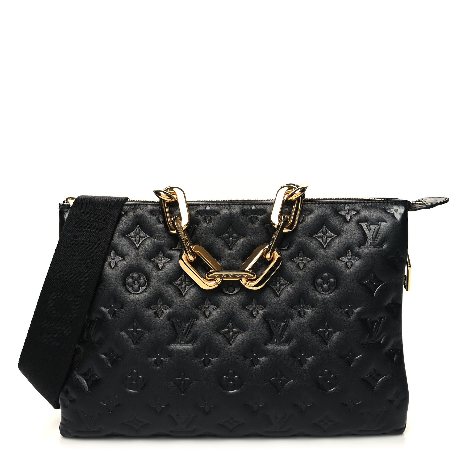 Louis Vuitton Lambskin Embossed Monogram Coussin MM Black 1 of 11