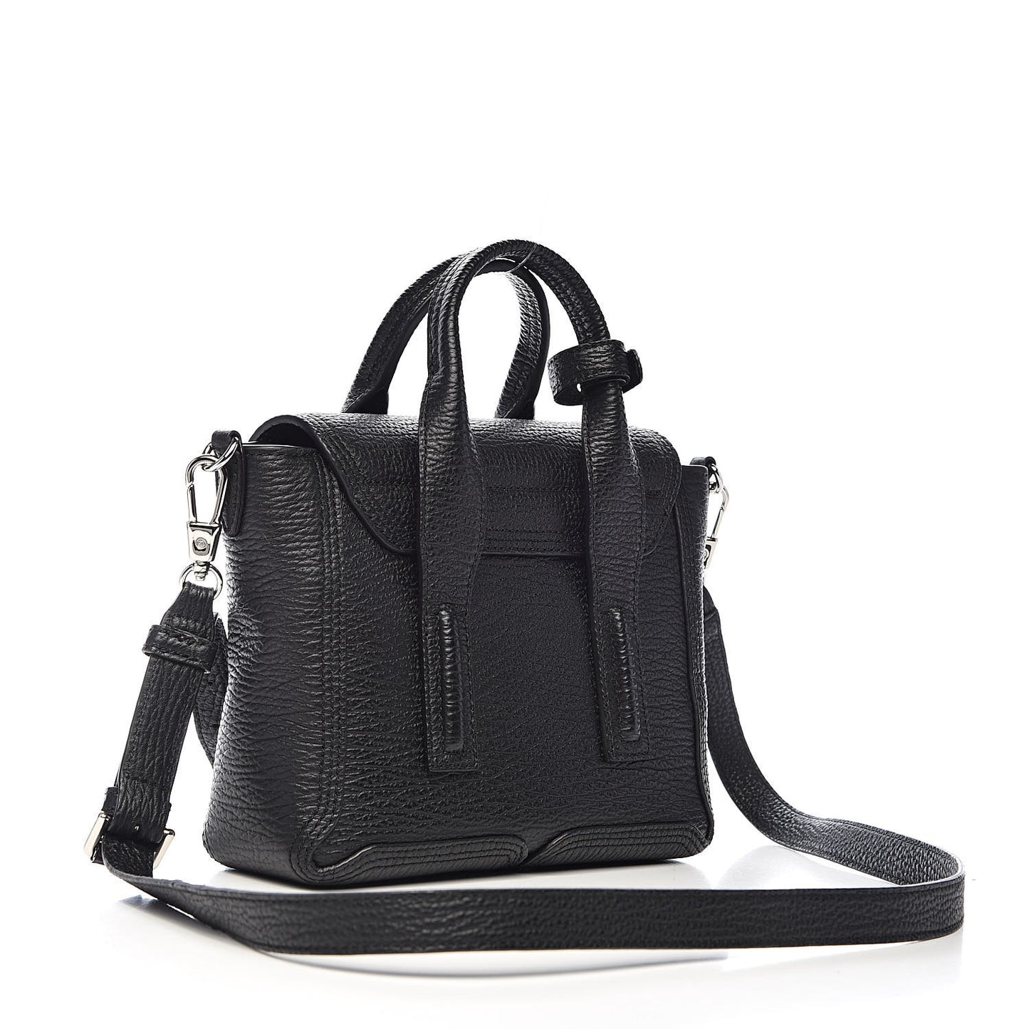 3.1 Textured Calfskin Mini Pashli Satchel Black
