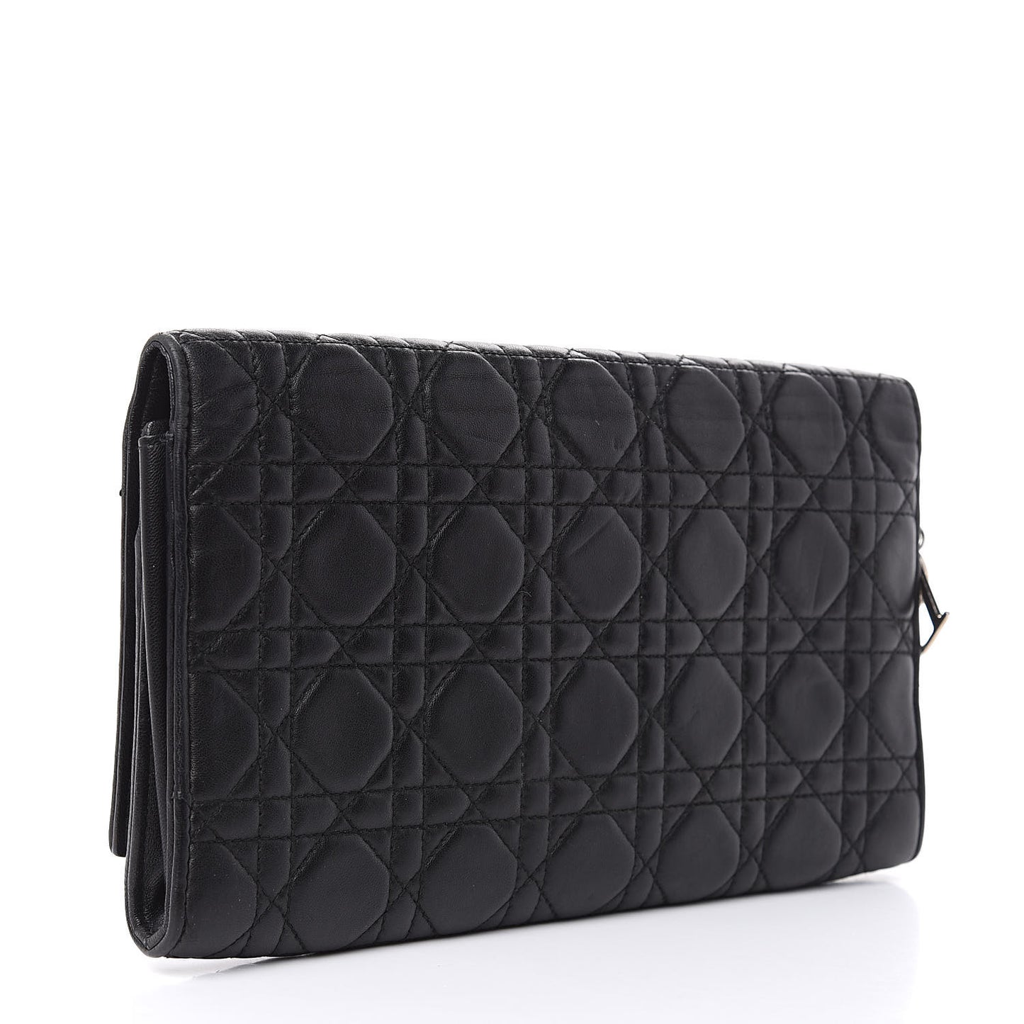 Lambskin Cannage Clutch Black