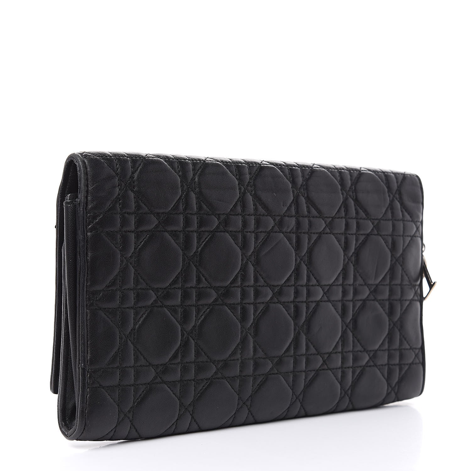 Christian Dior Lambskin Cannage Clutch Black 3 of 11
