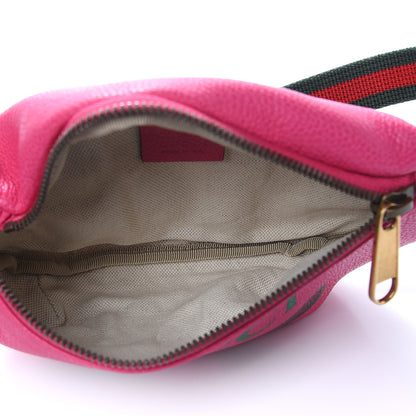 Gucci Grained Calfskin Small Logo Belt Bag Box Pink Green 5 of 7