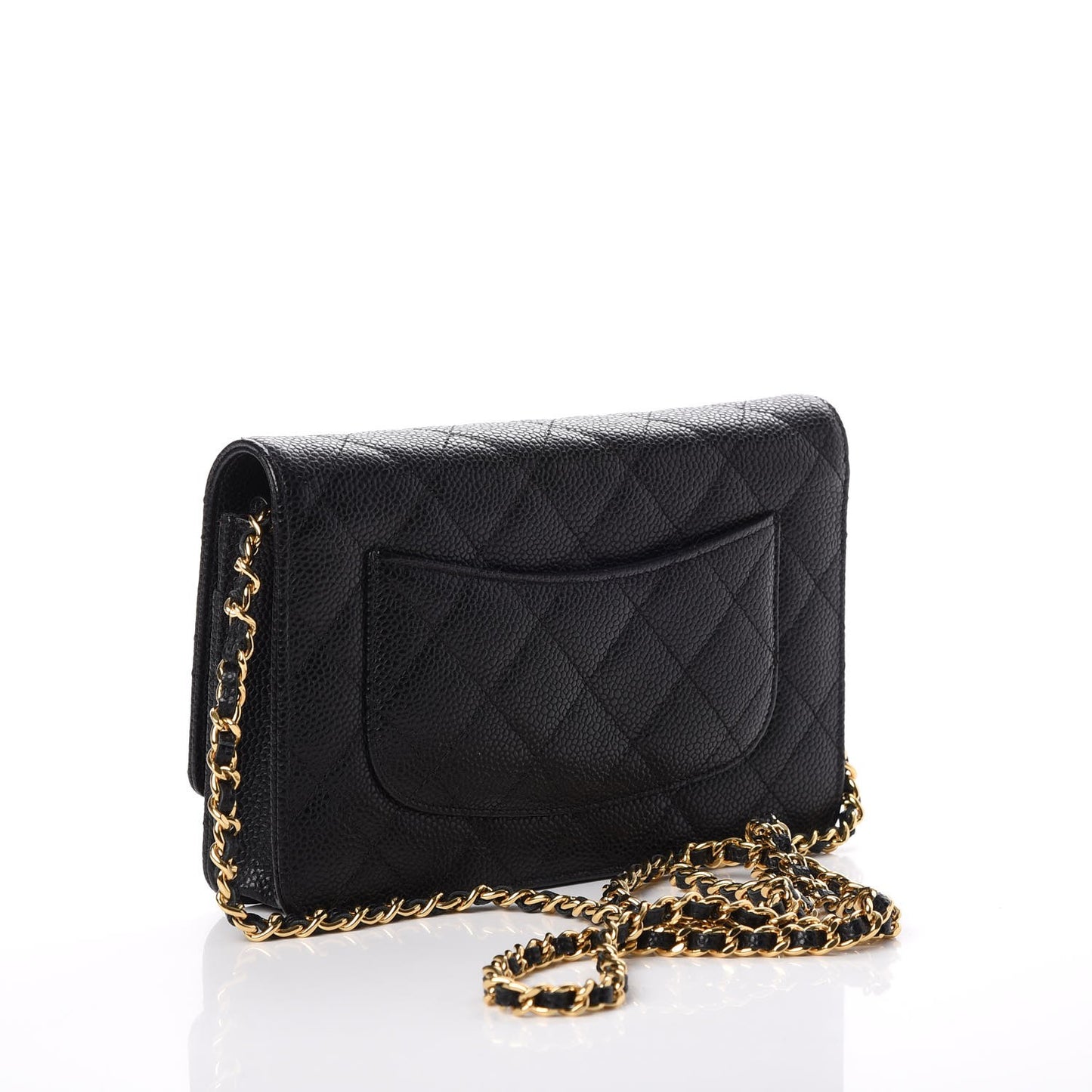 Caviar Quilted Wallet On Chain WOC Black