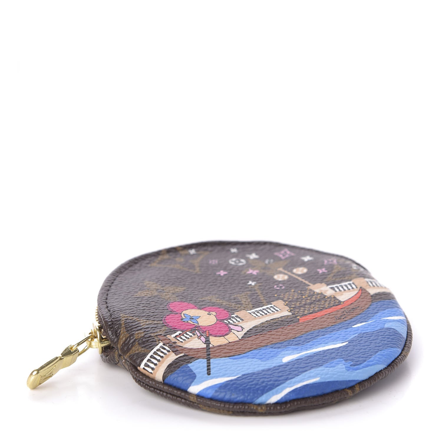 Louis Vuitton Monogram 2019 Christmas Animation Round Coin Purse Blue 4 of 9