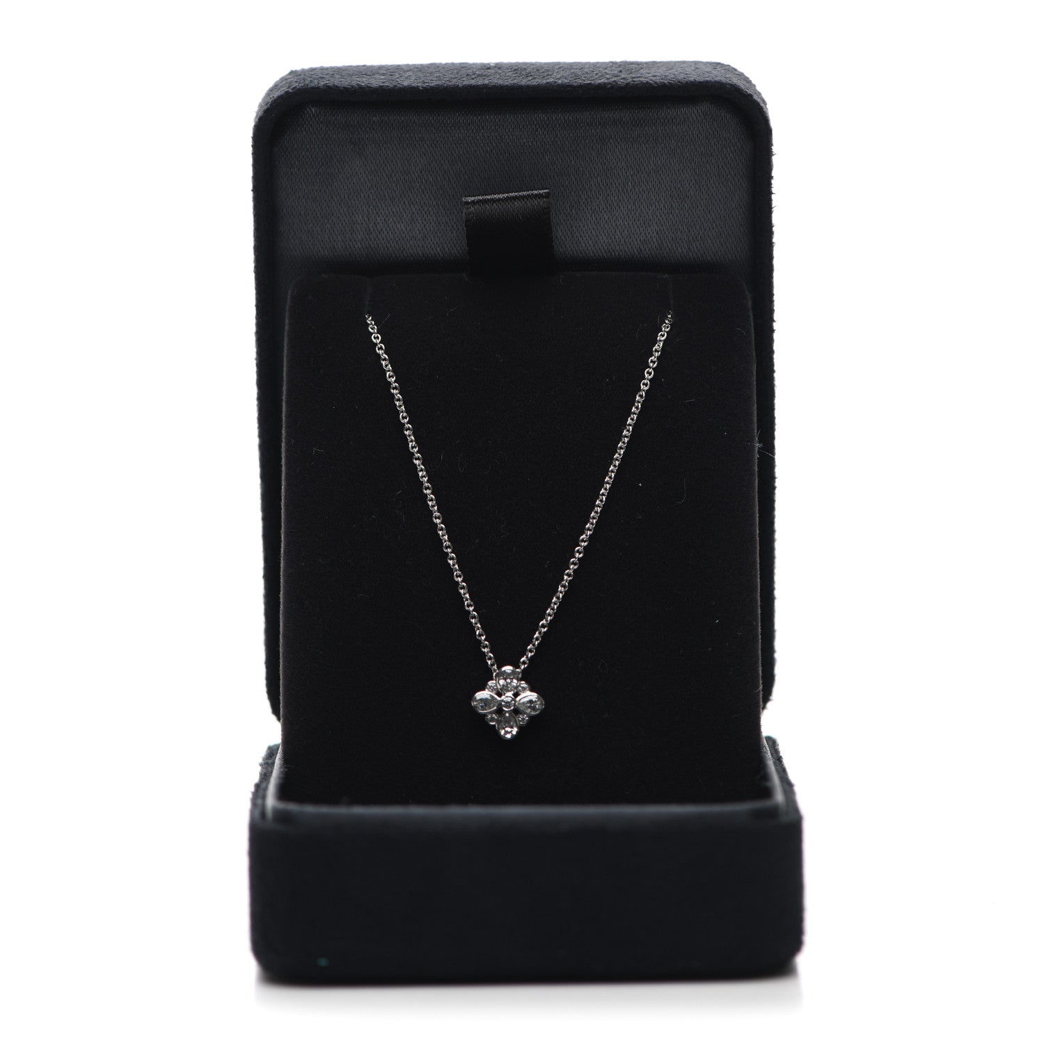 Tiffany Platinum Diamond Enchant Flower Pendant Necklace 5 of 5