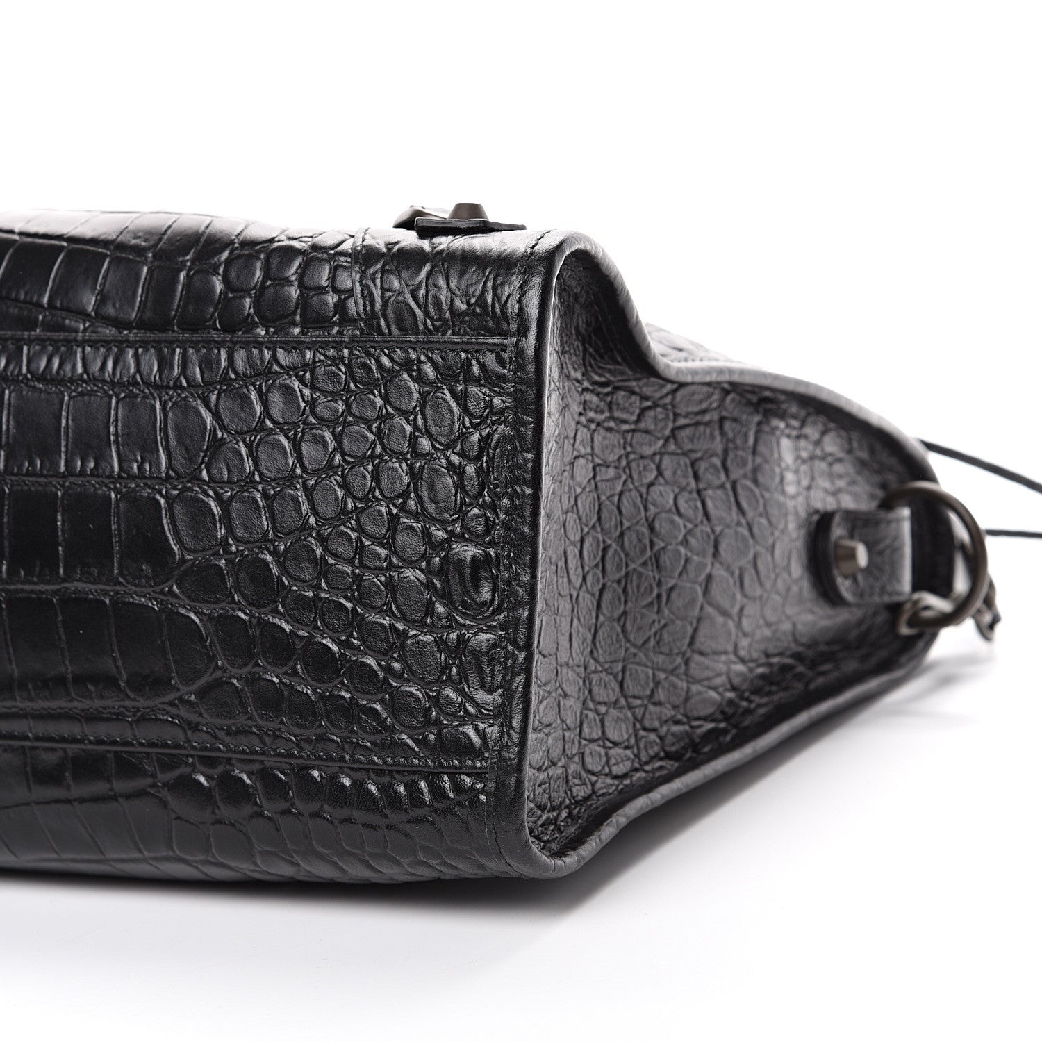 Balenciaga Calfskin Crocodile Embossed Classic Hardware City Black 9 of 9