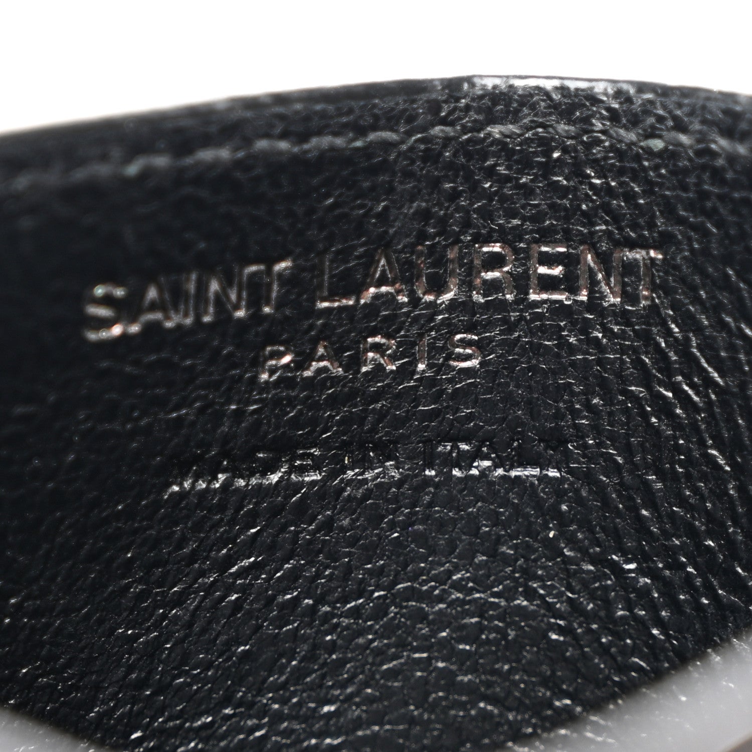 Saint Laurent Grain De Poudre Matelasse Chevron Monochrome Monogram Credit Card Case Black 6 of 9