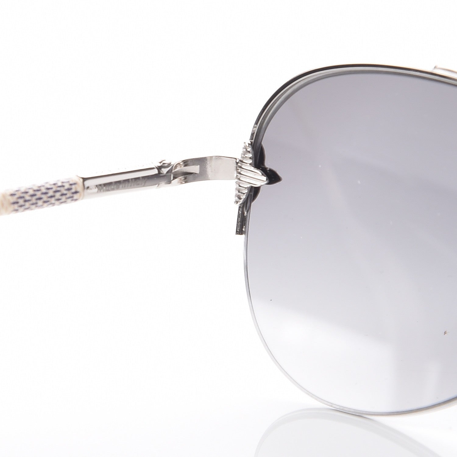 Louis Vuitton Damier Azur Petite Viola Pilote Aviator Sunglasses Z0570U 7 of 8