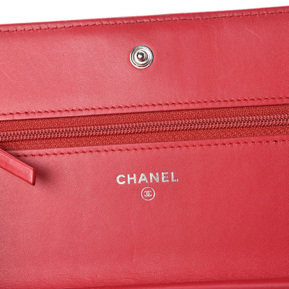 Chanel Patent Calfskin Quilted Boy Wallet On Chain WOC Pink 6 of 13