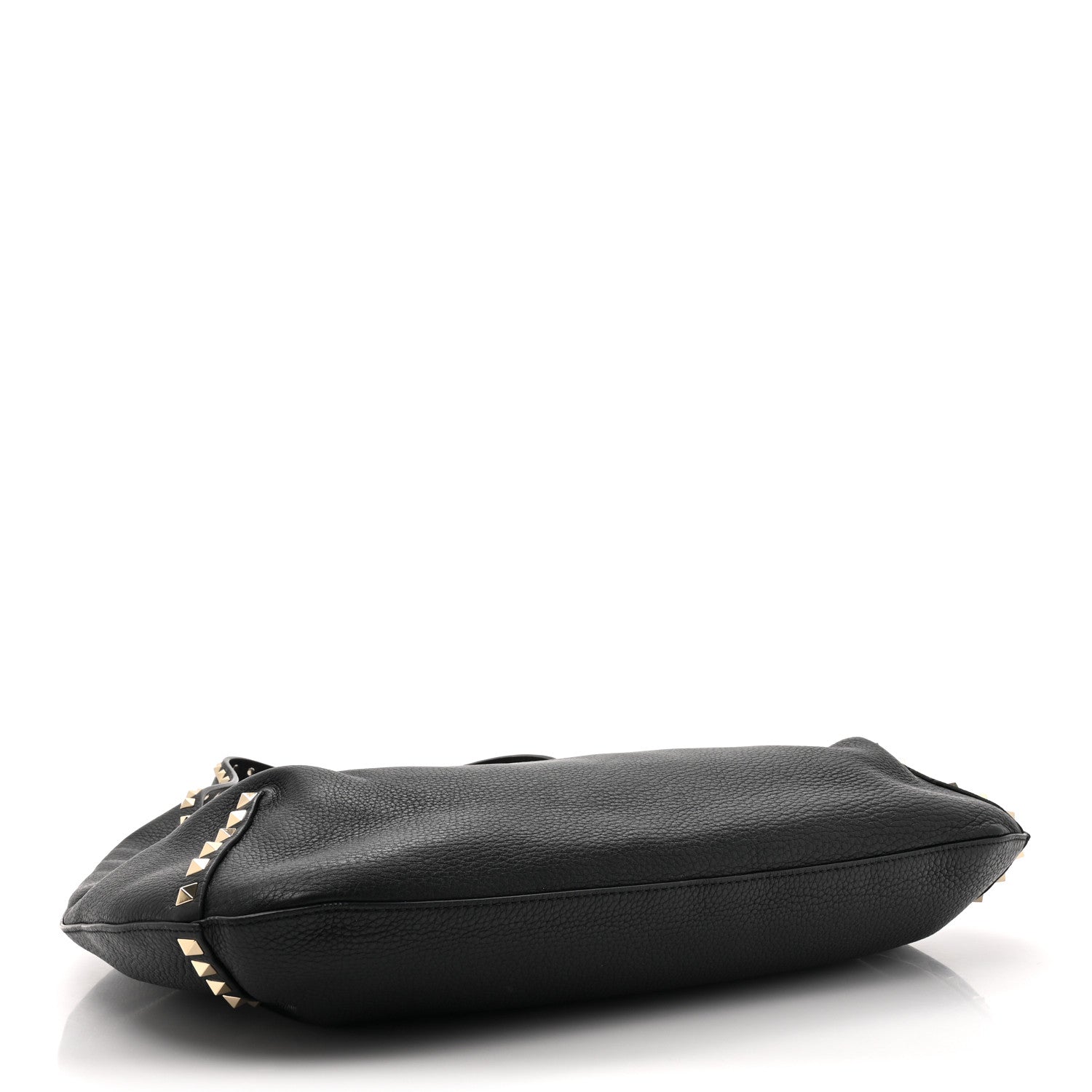 Valentino Garavani Grained Calfskin Large Rockstud Hobo Black 4 of 9