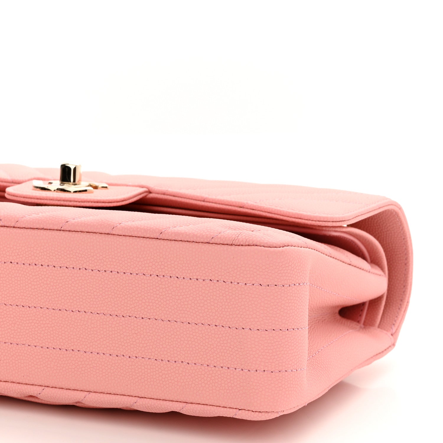 Chanel Caviar Chevron Quilted Small Double Flap Pink 10 of 10