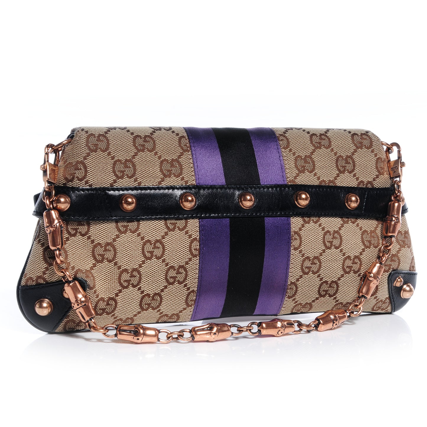 Tom Ford Monogram Horsebit Web Clutch Purple