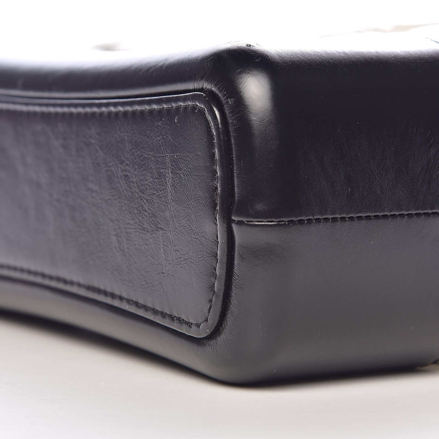 Aged Calfskin Quilted Medium Gabrielle Hobo Black White