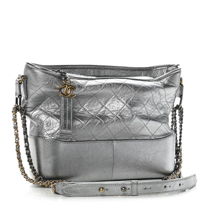Chanel Metallic Aged Calfskin Quilted Medium Gabrielle Silver 2 of 13